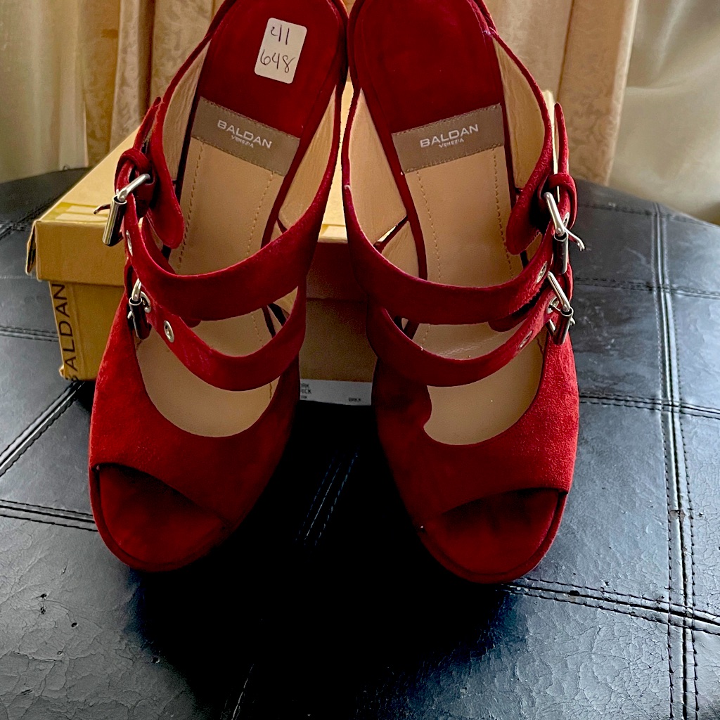 Baldan Buckle Open Toe Wedge!